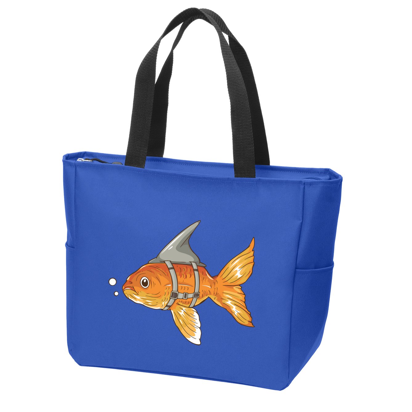 Wanna Be Shark Funny Fish Zip Tote Bag