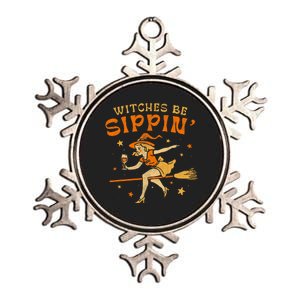 Witches Be Sippin Halloween Holiday Spooky Metallic Star Ornament