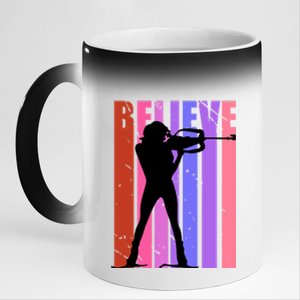 Wo Biathlon Shooting Guns Ski Skiiing Skier Winter Sport Gift 11oz Black Color Changing Mug