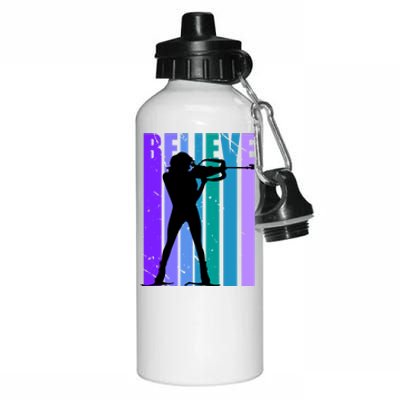 Wo Biathlon Shooting Guns Ski Skiiing Skier Winter Sport Gift Aluminum Water Bottle 