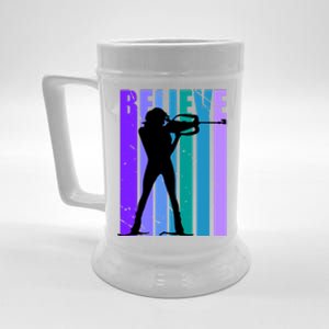 Wo Biathlon Shooting Guns Ski Skiiing Skier Winter Sport Gift Beer Stein