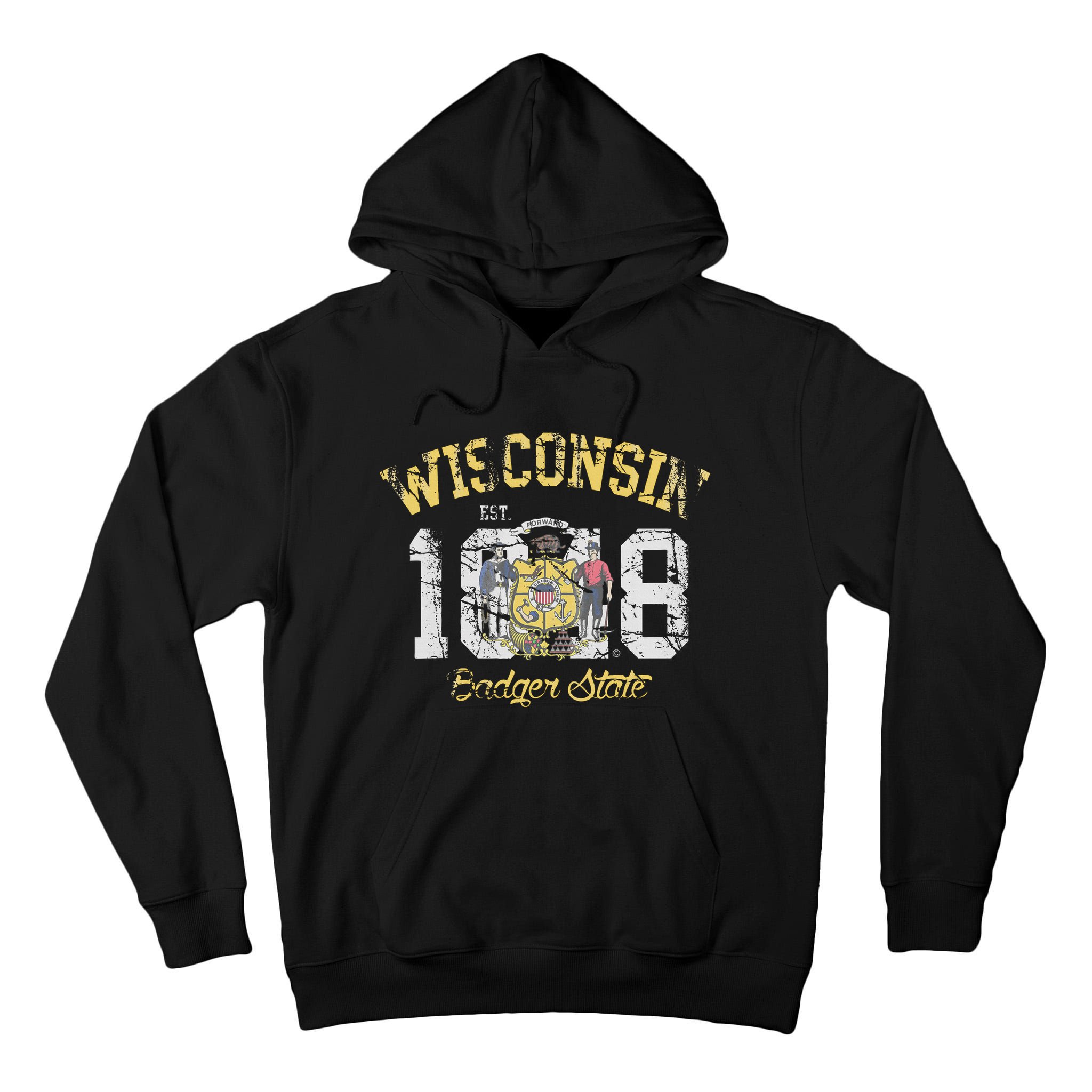 Wisconsin Badger State Flag Vintage Fade Tall Hoodie