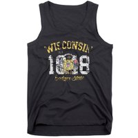 Wisconsin Badger State Flag Vintage Fade Tank Top