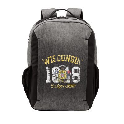 Wisconsin Badger State Flag Vintage Fade Vector Backpack
