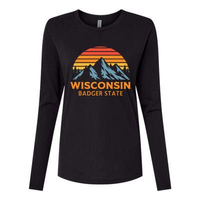 Wisconsin Badger State Womens Cotton Relaxed Long Sleeve T-Shirt