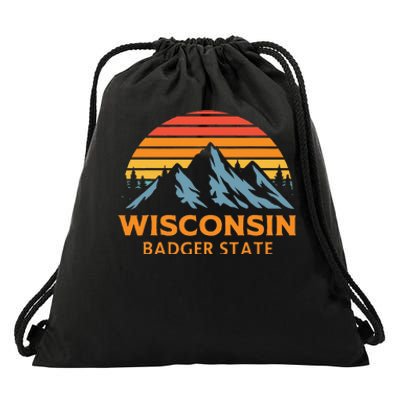 Wisconsin Badger State Drawstring Bag