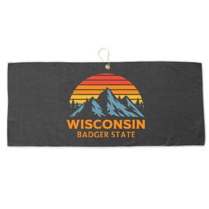 Wisconsin Badger State Large Microfiber Waffle Golf Towel