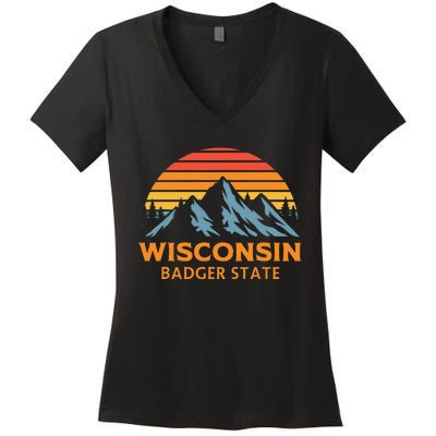 Wisconsin Badger State Women's V-Neck T-Shirt