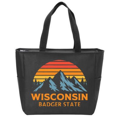 Wisconsin Badger State Zip Tote Bag