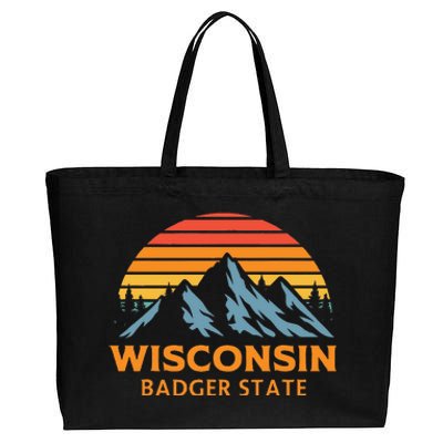 Wisconsin Badger State Cotton Canvas Jumbo Tote