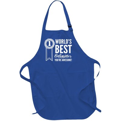 World's Best Sitter! Caregiver Great Gift Full-Length Apron With Pockets