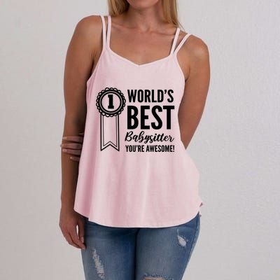 World's Best Sitter! Caregiver Great Gift Women's Strappy Tank