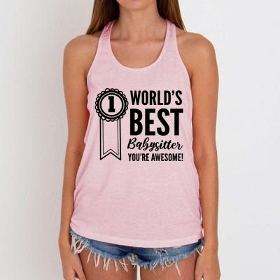 World's Best Sitter! Caregiver Great Gift Women's Knotted Racerback Tank