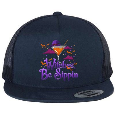 Witches Be Sippin Funny Xmas Gift Flat Bill Trucker Hat