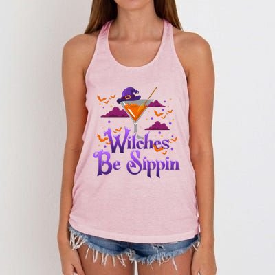 Witches Be Sippin Funny Xmas Gift Women's Knotted Racerback Tank