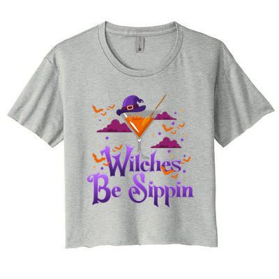 Witches Be Sippin Funny Xmas Gift Women's Crop Top Tee