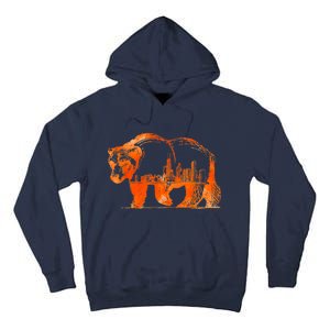 Walking Bear Silhouette Downtown Chicago City Skyline Gift Tall Hoodie