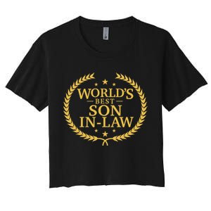 WorldS Best Son In Law Greatest Ever Award Women's Crop Top Tee