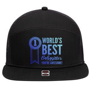 World's Best Sitter! Caregiver Gift 7 Panel Mesh Trucker Snapback Hat