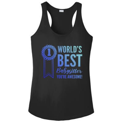 World's Best Sitter! Caregiver Gift Ladies PosiCharge Competitor Racerback Tank