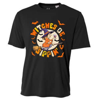 Witches Be Sippin Halloween Holiday Funny Spooky Ghost Cooling Performance Crew T-Shirt