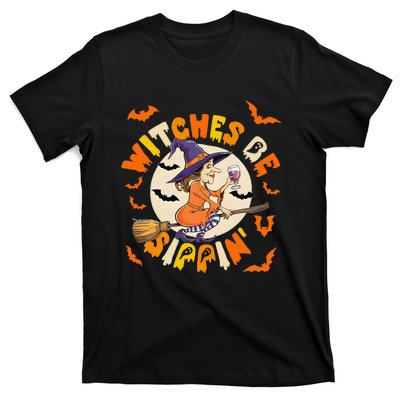 Witches Be Sippin Halloween Holiday Funny Spooky Ghost T-Shirt