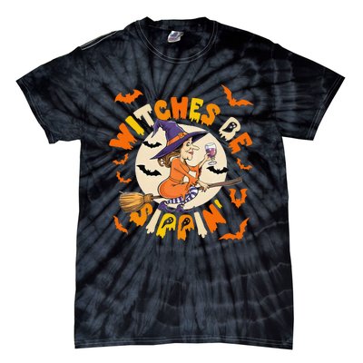 Witches Be Sippin Halloween Holiday Funny Spooky Ghost Tie-Dye T-Shirt