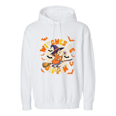 Witches Be Sippin Halloween Holiday Funny Spooky Ghost Garment-Dyed Fleece Hoodie