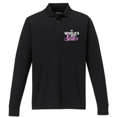 World's Best Sister Funny Gift Performance Long Sleeve Polo