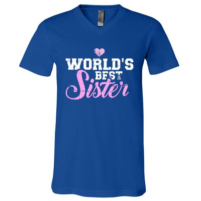 World's Best Sister Funny Gift V-Neck T-Shirt