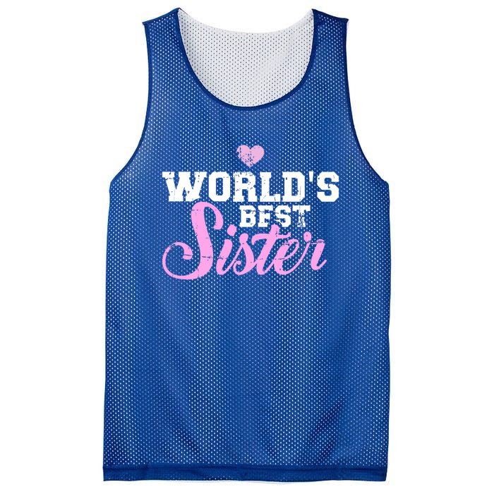 World's Best Sister Funny Gift Mesh Reversible Basketball Jersey Tank