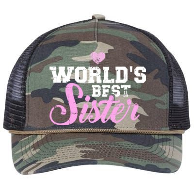 World's Best Sister Funny Gift Retro Rope Trucker Hat Cap