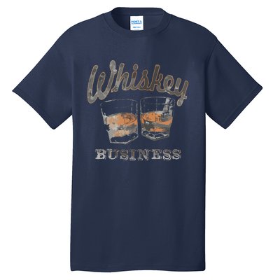 Whiskey Business Shot Glasses Vintage Retro Graphic Tall T-Shirt