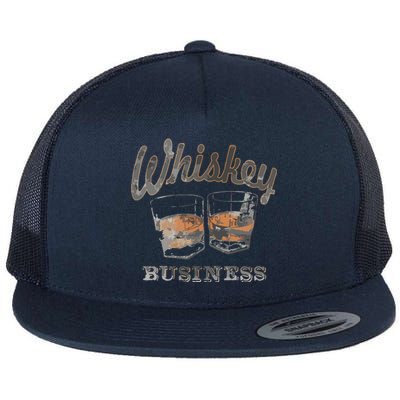 Whiskey Business Shot Glasses Vintage Retro Graphic Flat Bill Trucker Hat