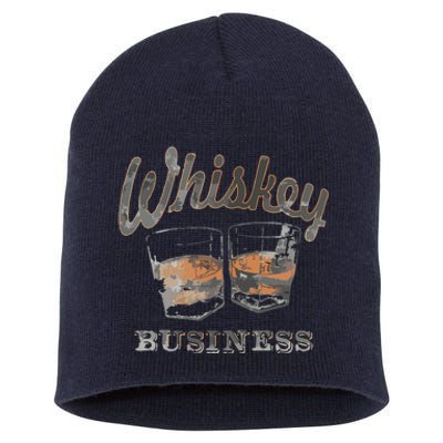 Whiskey Business Shot Glasses Vintage Retro Graphic Short Acrylic Beanie