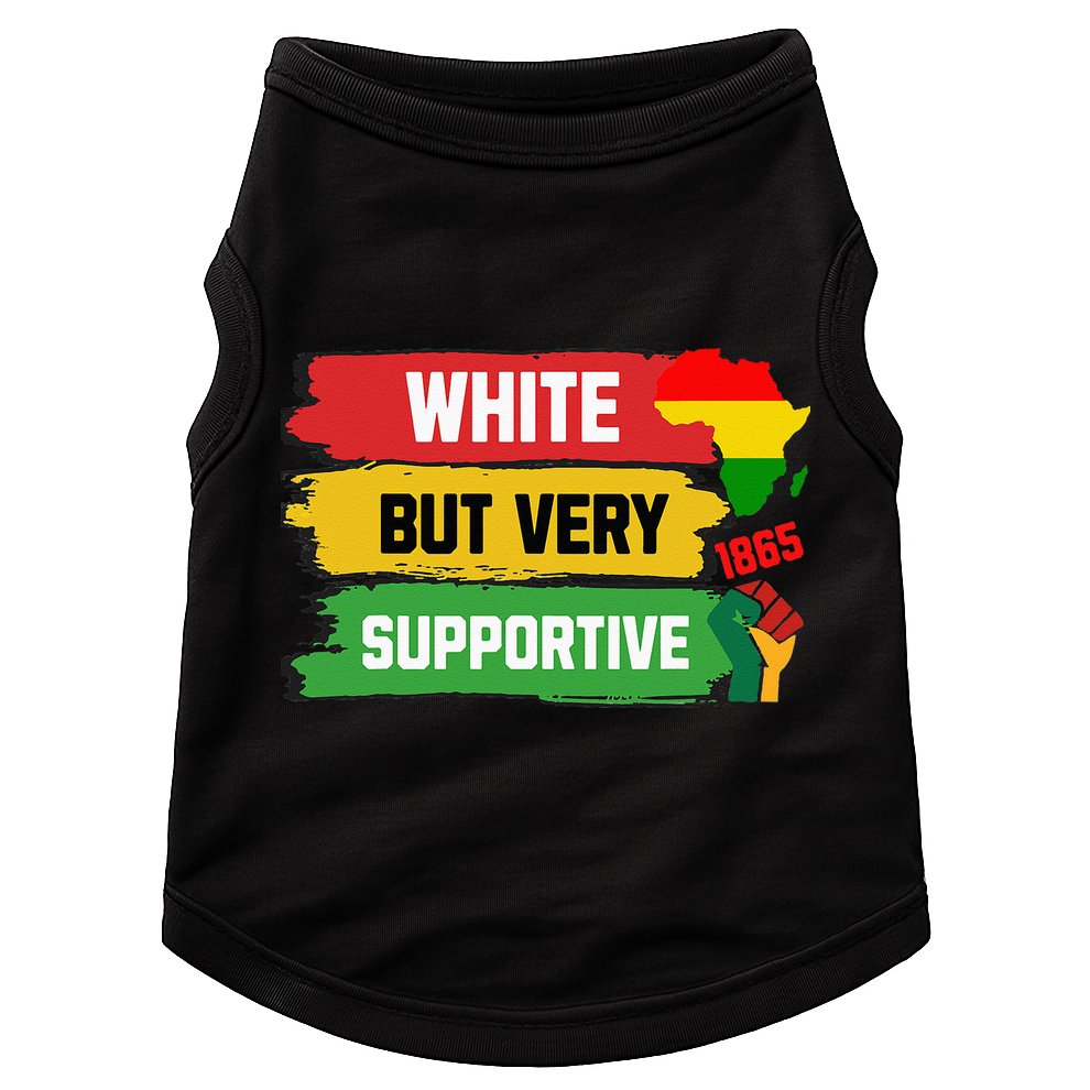 White But Supportive Ally Black History Month Juneteenth Doggie Tank