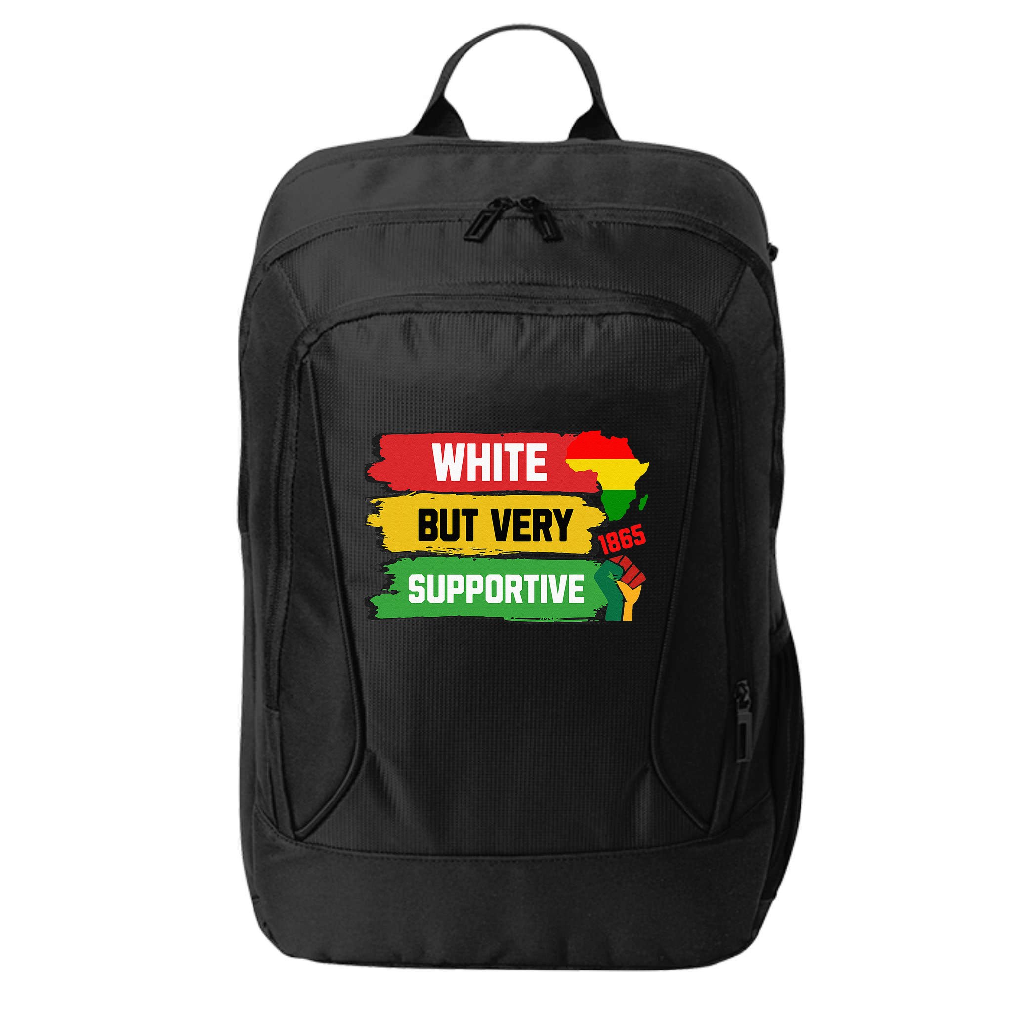 White But Supportive Ally Black History Month Juneteenth City Backpack