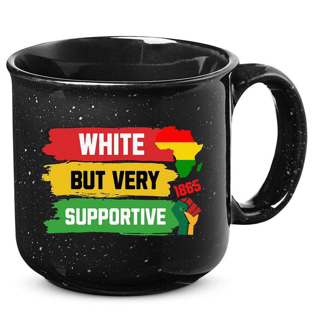 White But Supportive Ally Black History Month Juneteenth 15oz Campfire Ceramic Mug