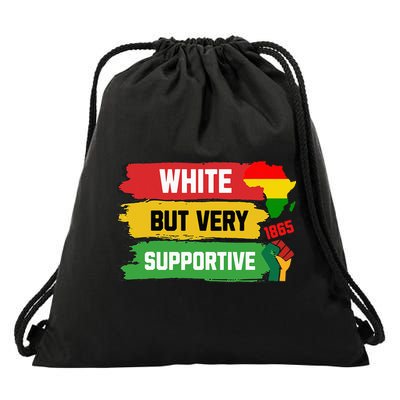 White But Supportive Ally Black History Month Juneteenth Drawstring Bag