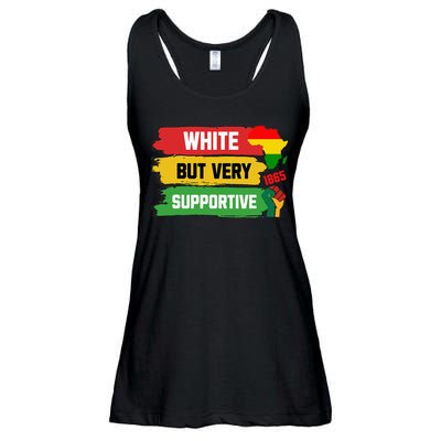 White But Supportive Ally Black History Month Juneteenth Ladies Essential Flowy Tank