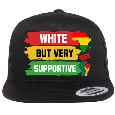 White But Supportive Ally Black History Month Juneteenth Flatbill Hat