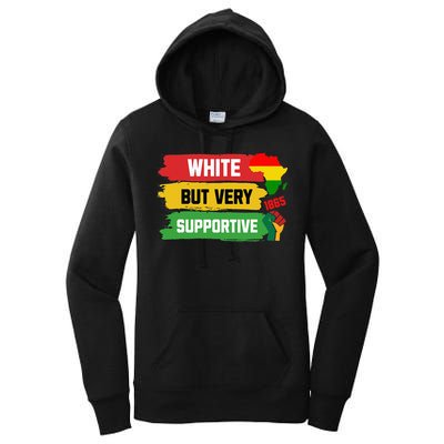 White But Supportive Ally Black History Month Juneteenth Women's Pullover Hoodie
