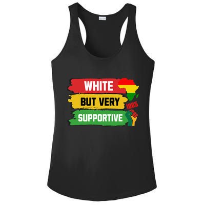 White But Supportive Ally Black History Month Juneteenth Ladies PosiCharge Competitor Racerback Tank