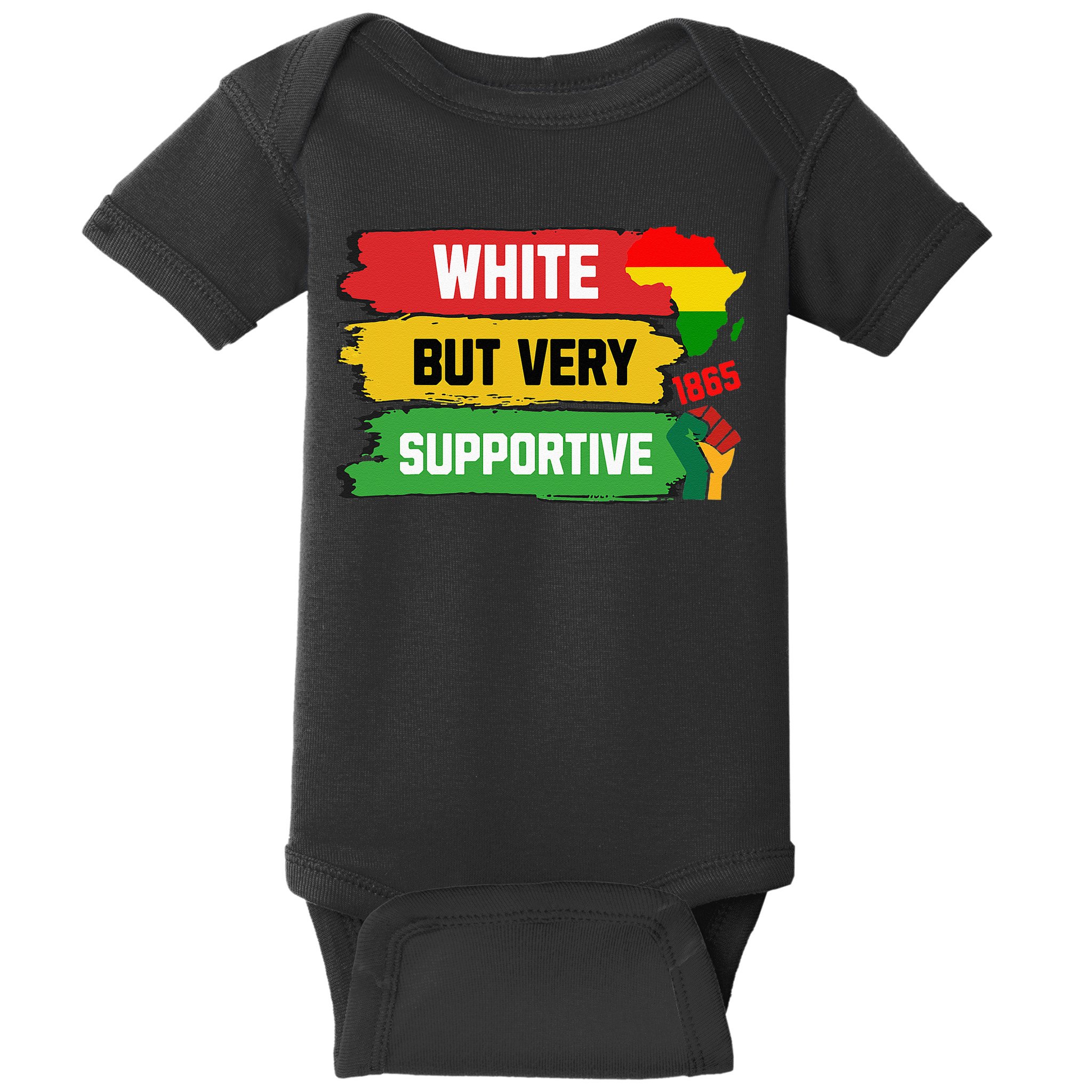 White But Supportive Ally Black History Month Juneteenth Baby Bodysuit