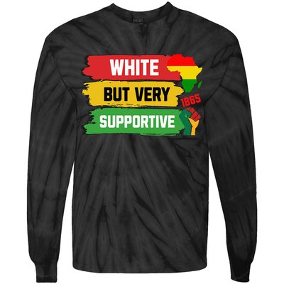 White But Supportive Ally Black History Month Juneteenth Tie-Dye Long Sleeve Shirt