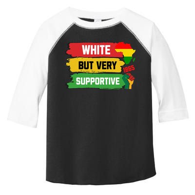 White But Supportive Ally Black History Month Juneteenth Toddler Fine Jersey T-Shirt