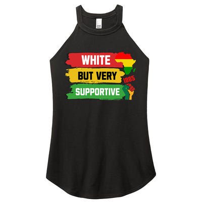 White But Supportive Ally Black History Month Juneteenth Women's Perfect Tri Rocker Tank