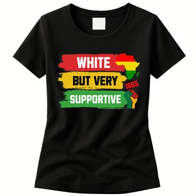 White But Supportive Ally Black History Month Juneteenth Womens T-Shirt