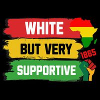 White But Supportive Ally Black History Month Juneteenth Women's V-Neck T-Shirt