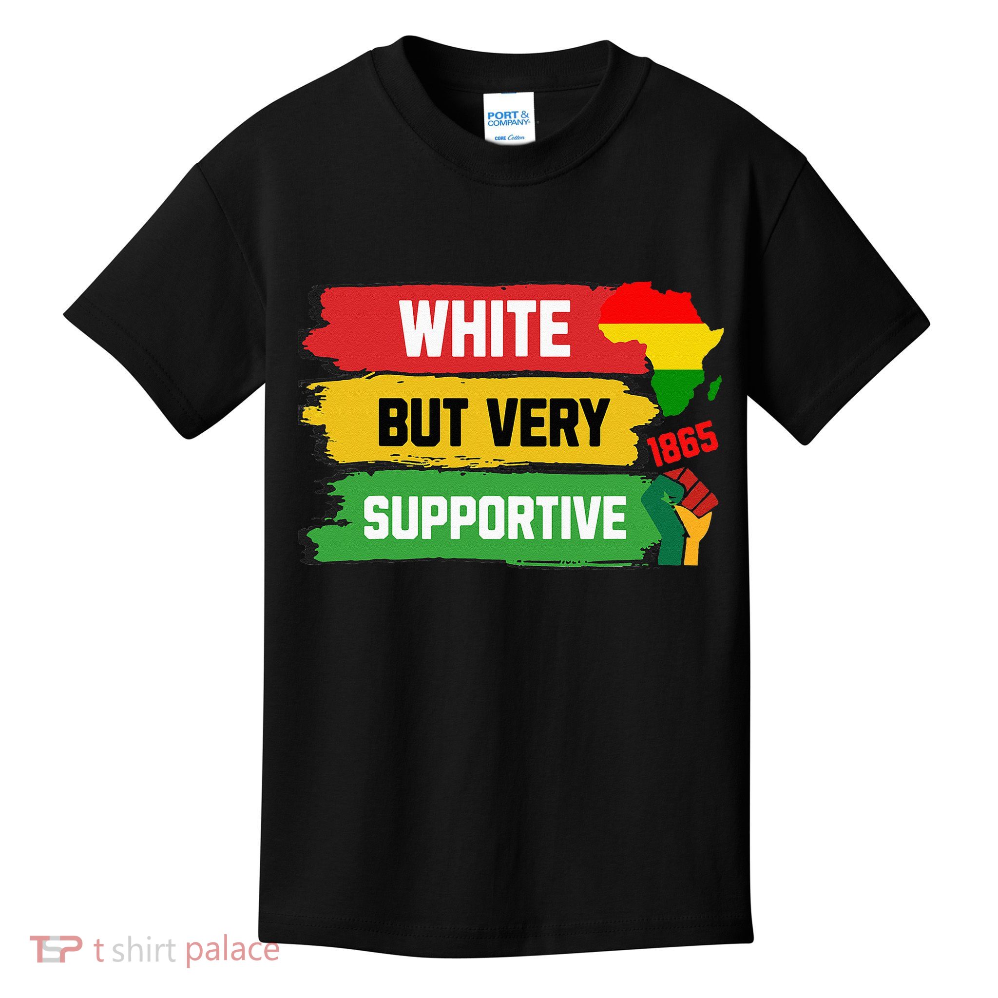 White But Supportive Ally Black History Month Juneteenth Kids T-Shirt